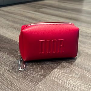 Dior red cosmetic bag NWOT